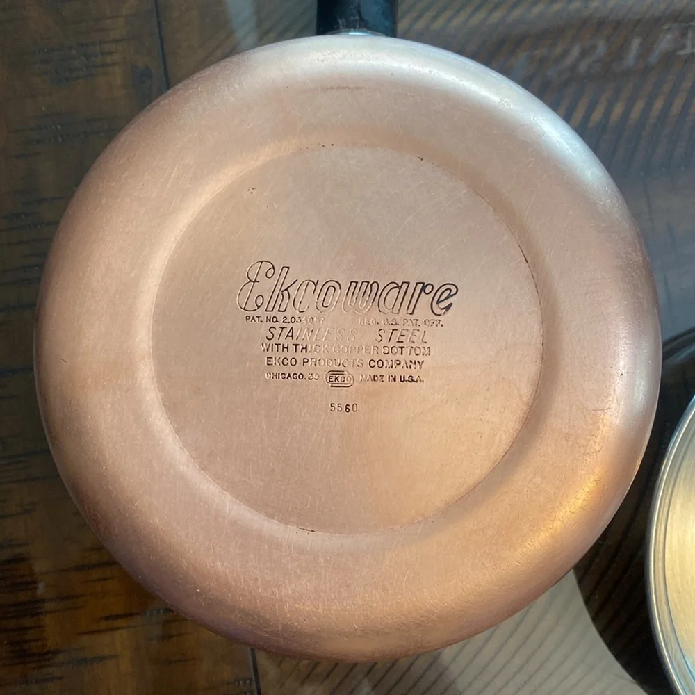 Ekcoware stainless steel pan with lid copper bottom